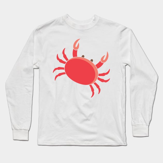 Cute Crab Long Sleeve T-Shirt by SWON Design